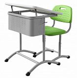 Школьный стол с наклонной столешницей ШСТ15 и стул ШС03 фото