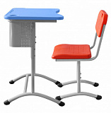 Школьный стол с перфорированным экраном ШСТ13 и стул ШС02 фото